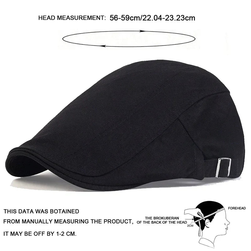 British Newsboy Flat Cap for Casual Vintage Outdoor Style