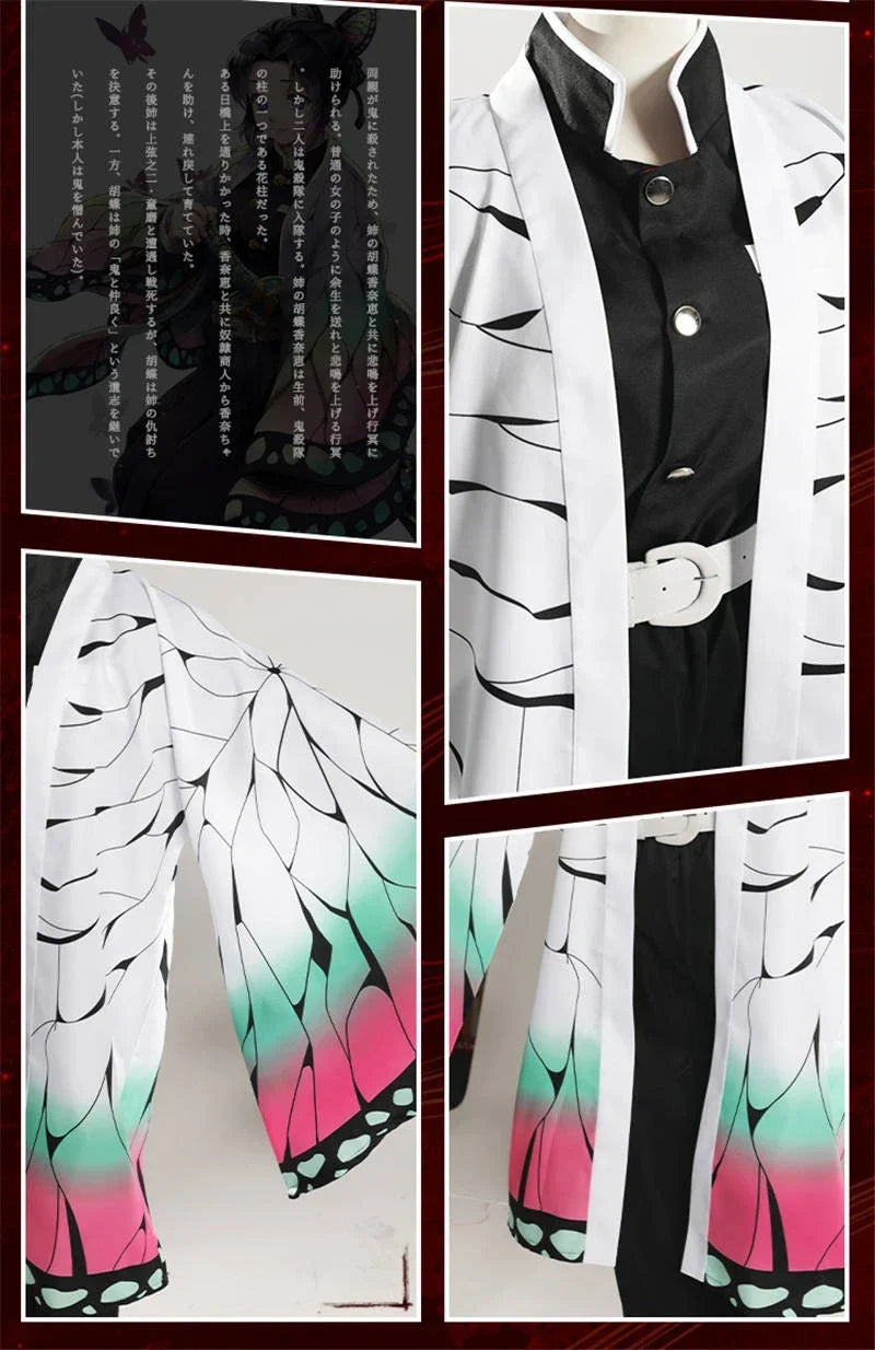 Kochou Shinobu Anime Cosplay Costume with Wig Set