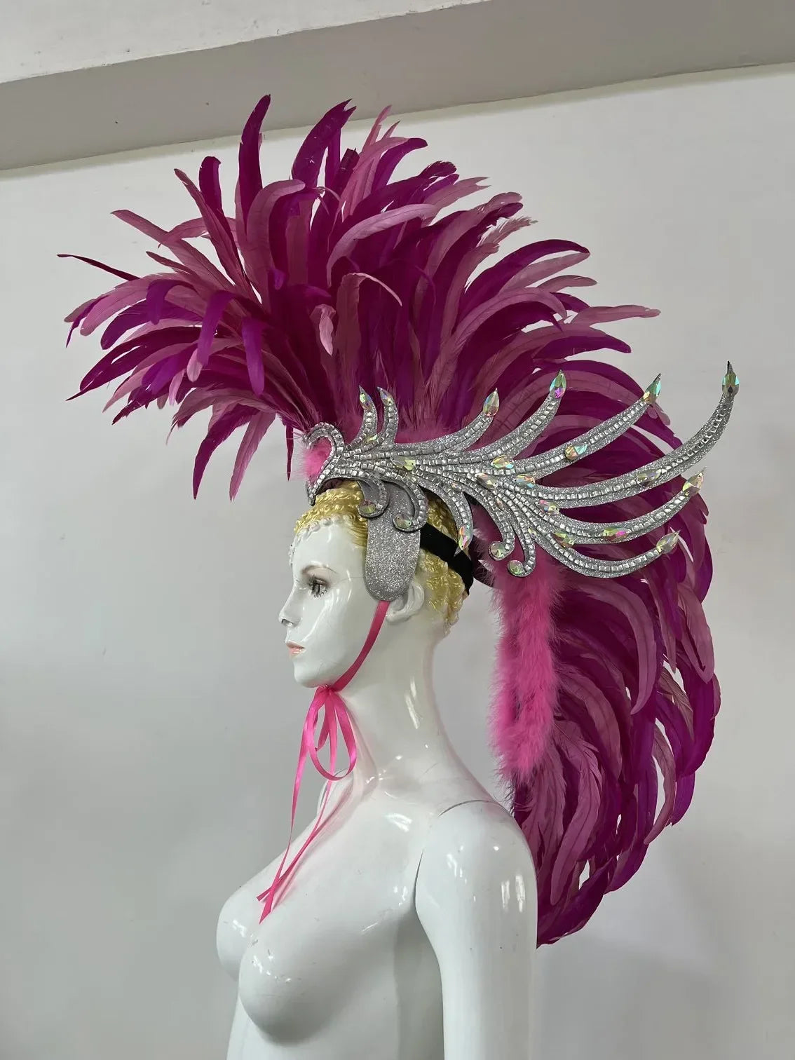 The Stardust Dynasty – Majestic Velvet & Feather Samba Masquerade Crown