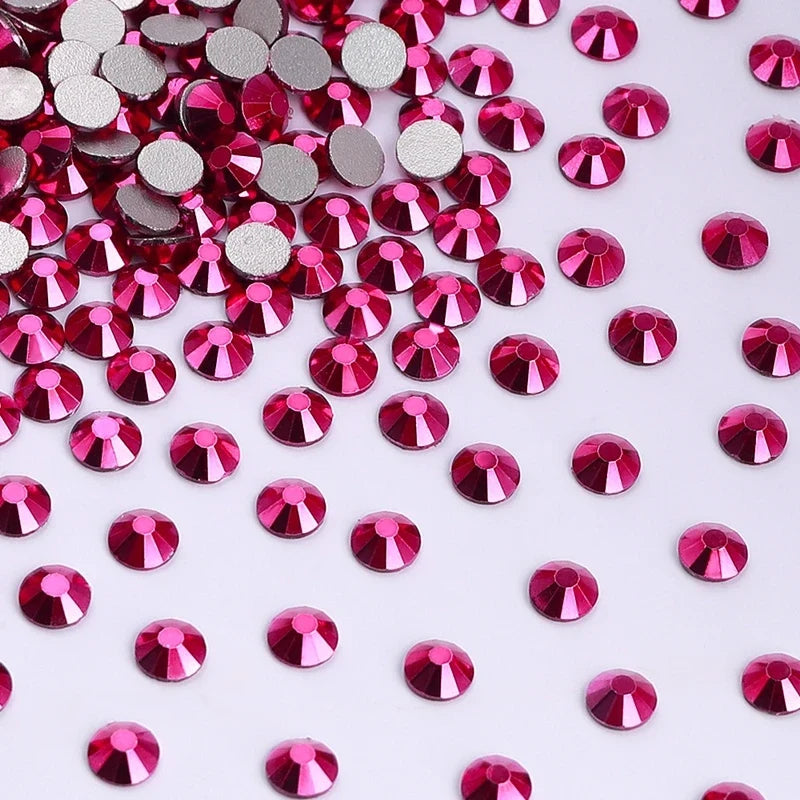 SS3-SS30 Red Series Hotfix Glass Flat-Back Rhinestones