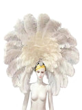 The Stardust Dionysia – Elegant Faux Fur & Rhinestone Samba Carnival Headdress