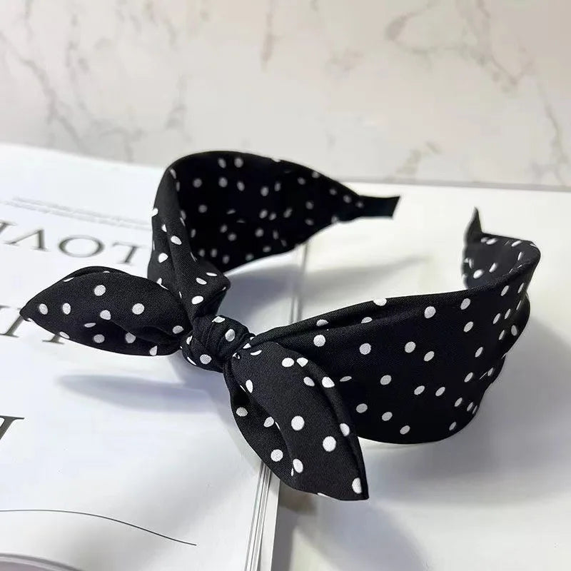 Vintage Red Bow Wide Headband for Women