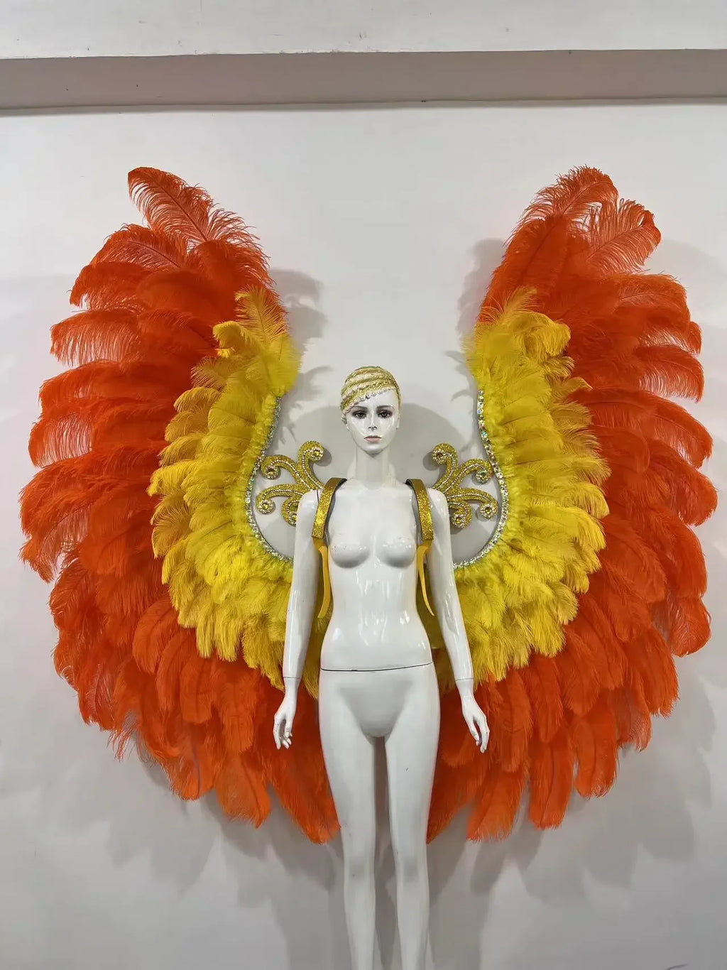 The Stardust Phoenix Wings – Deluxe Feathered Samba Backpiece & Stage Wings