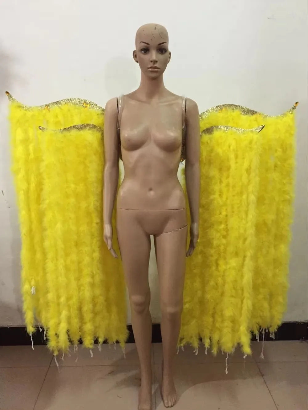 Large Feather Wing Backpiece with Shoulder Straps