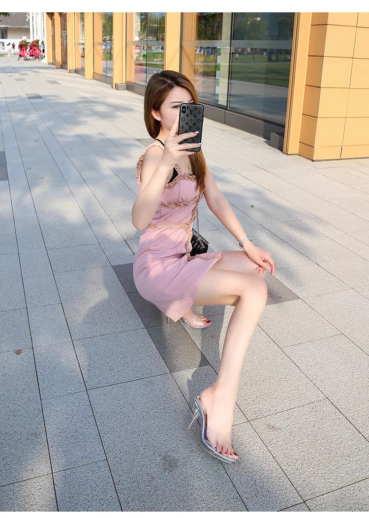 The Stardust Mirage Stiletto Mule – Clear Pointed-Toe Illusion Heel