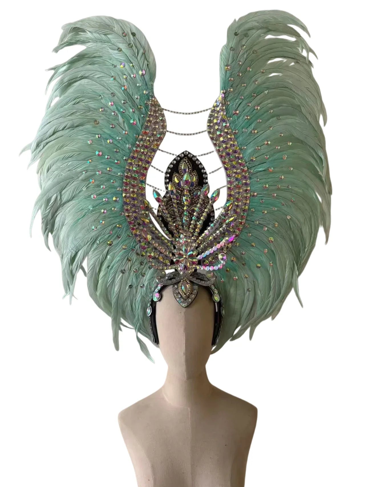 The Stardust Aurora Feather Headdress – Light Purple Cabaret & Carnival Crown
