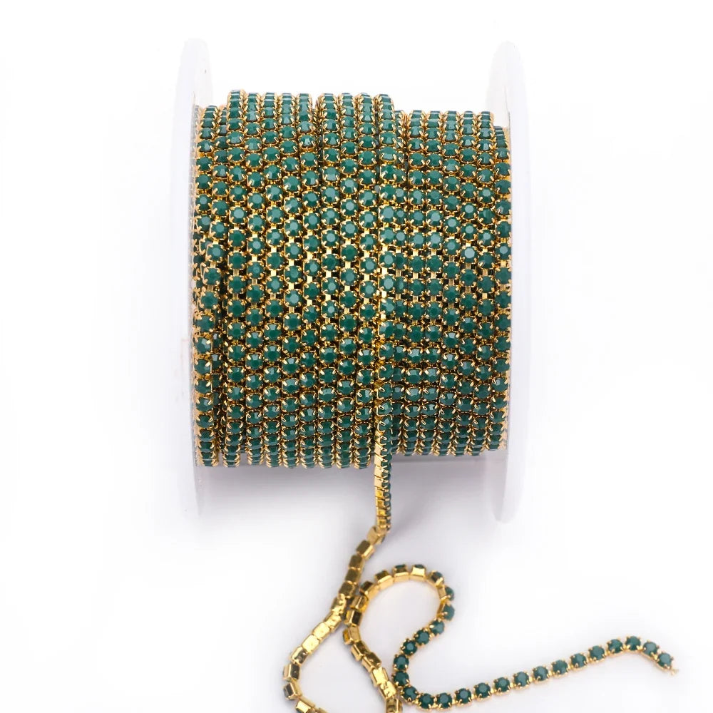 The Stardust Luminary Opal – Premium Opal & Porcelain Glass Rhinestone Cup Chain Trim