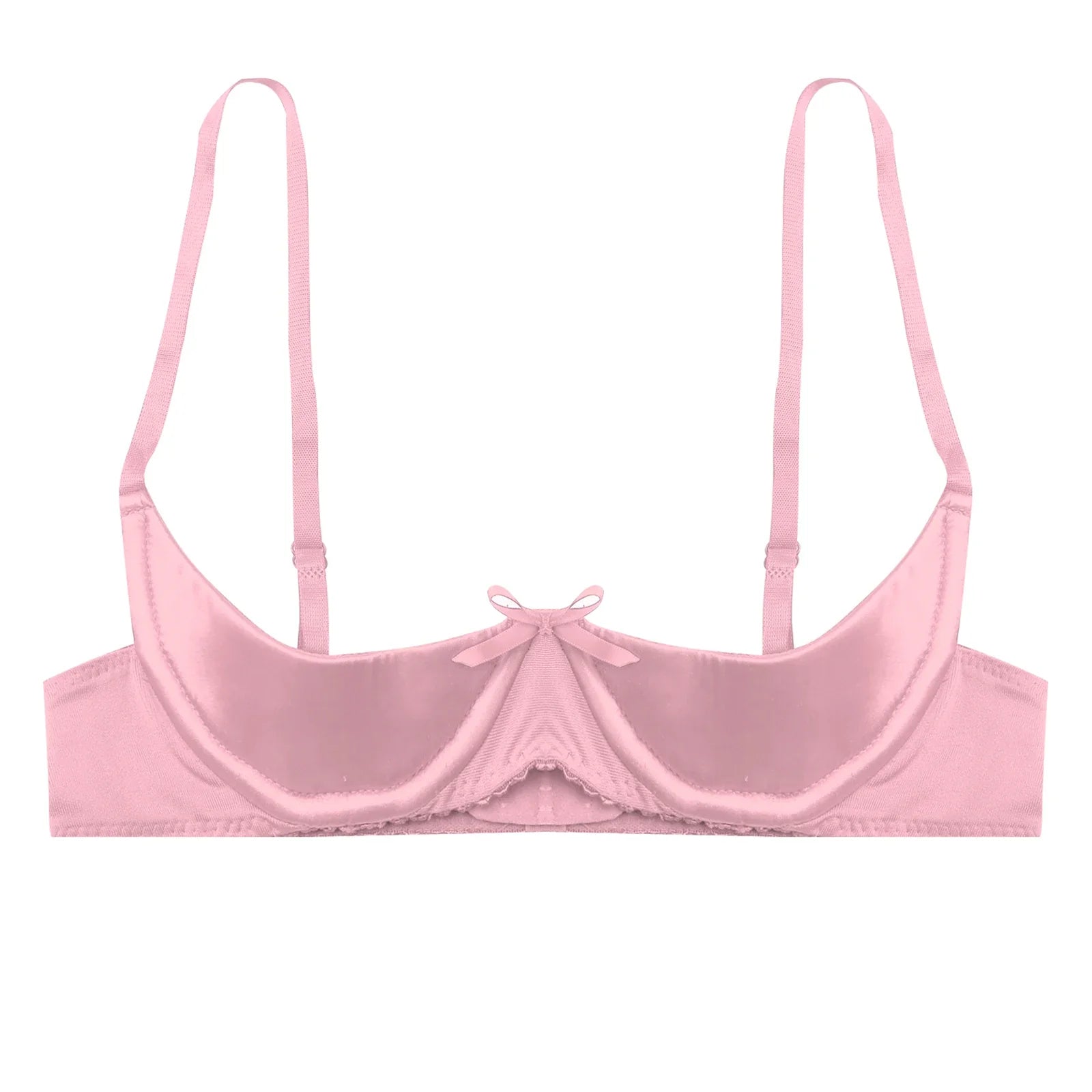 Satin Underwire Half-Cup Push-Up Bra