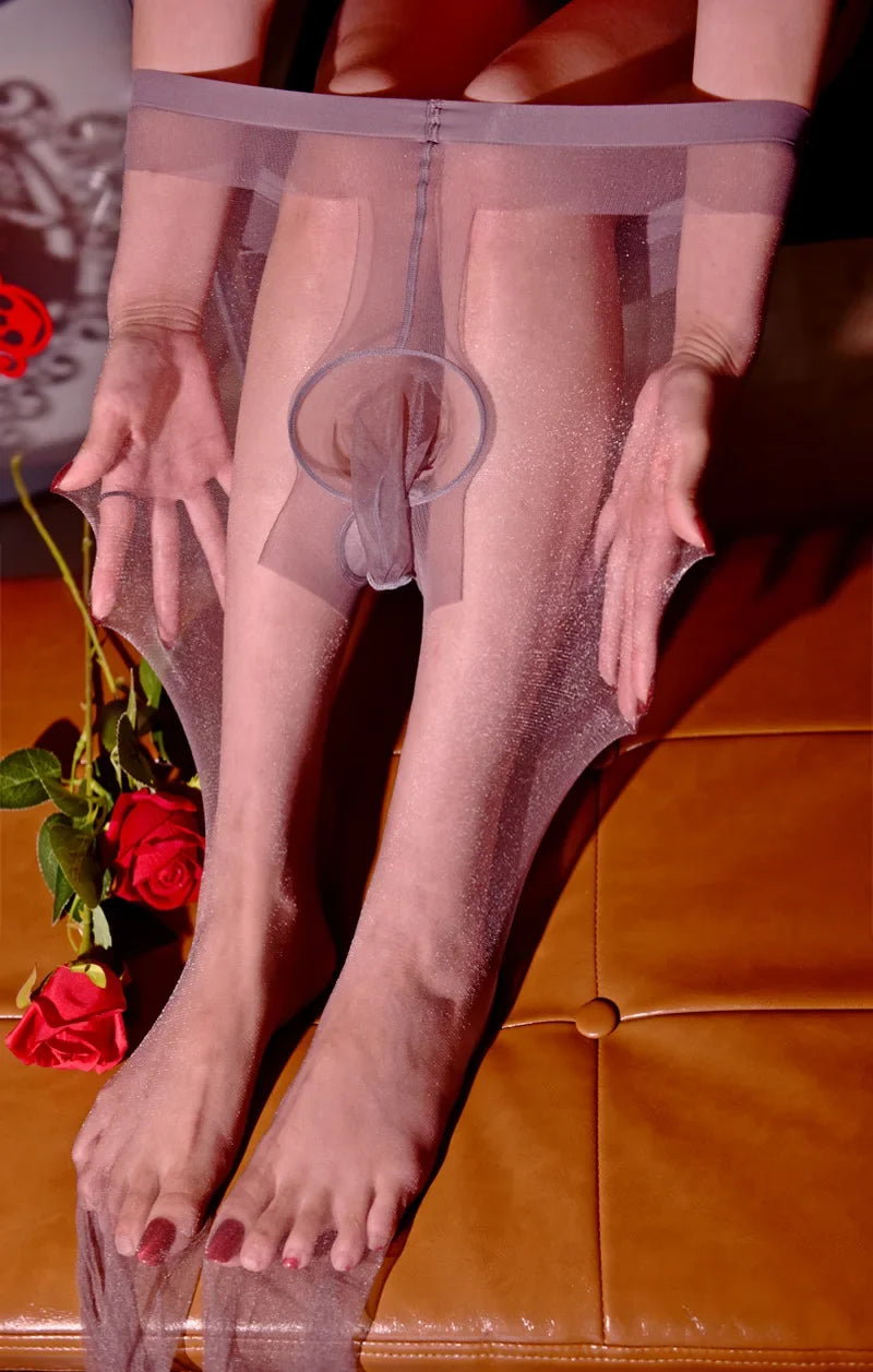 Oil Glossy Sheer High-Stretch Pantyhose Tights Satin Smooth Hosiery