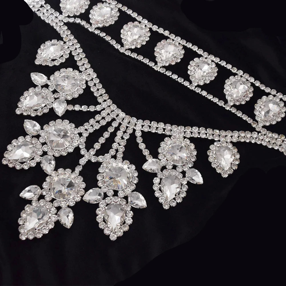 Large Crystal Drop Pendant Necklace