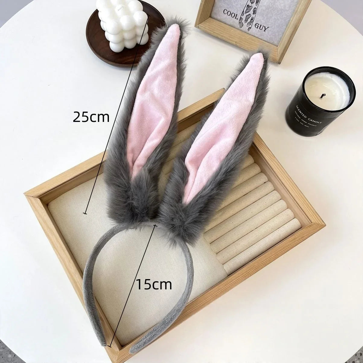 Plush Bunny Ears Cosplay Headband for Women & Girls
