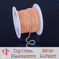 The Stardust Fluorescent Stream – Premium AAAA Glass Fluorescent & Mocha Rhinestone Cup Chain Trim