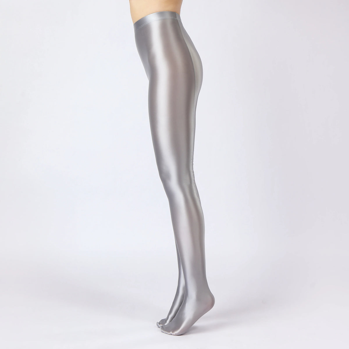 Oil Glossy High-Stretch Satin Pencil Pants & Leopard Print Leggings