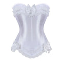 Lace Overlay Boned Overbust Corset Bustier Top Plus Size Body Shaper