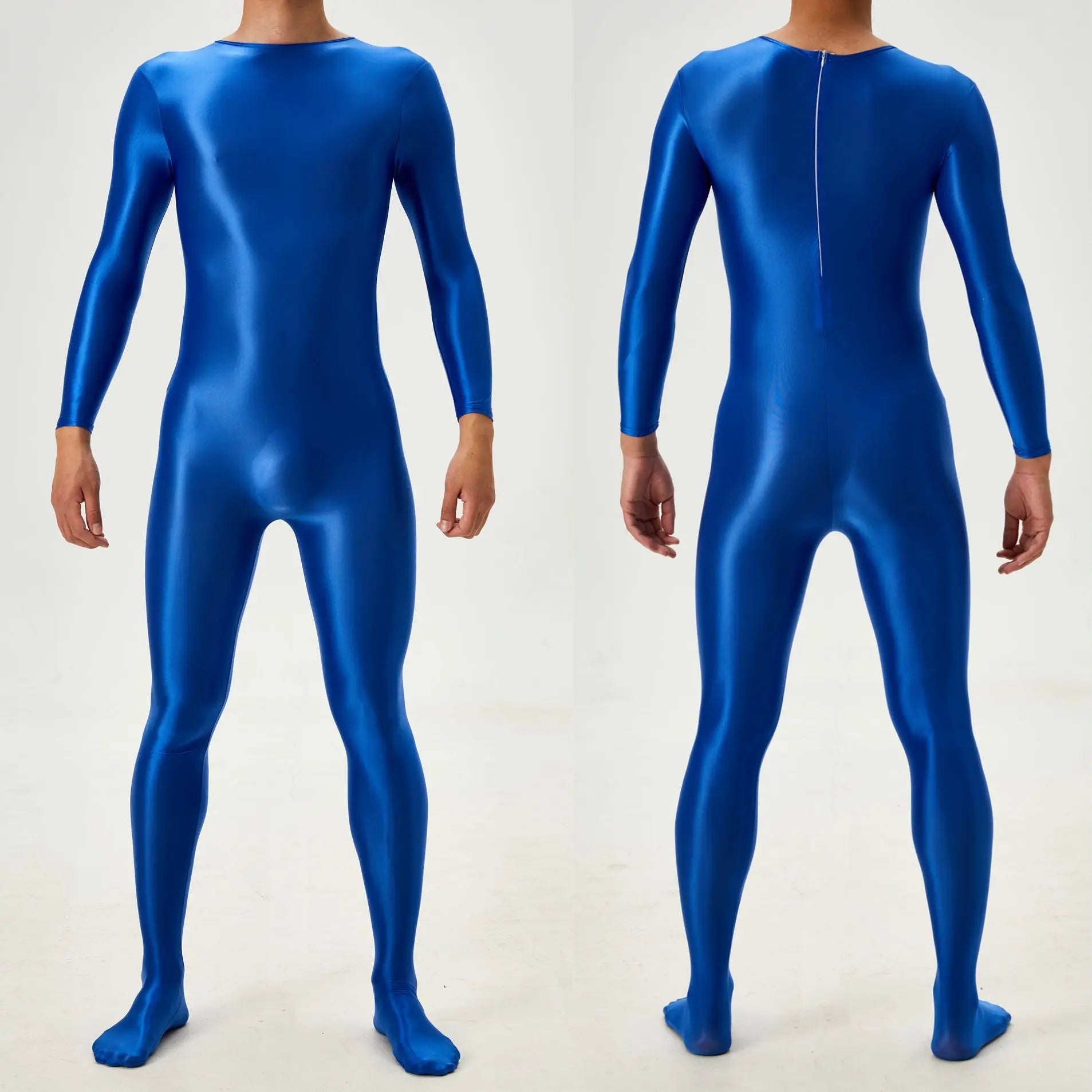 Candy Color Oil Glossy Full-Body Shaping Bodysuit Satin Smooth Leotard