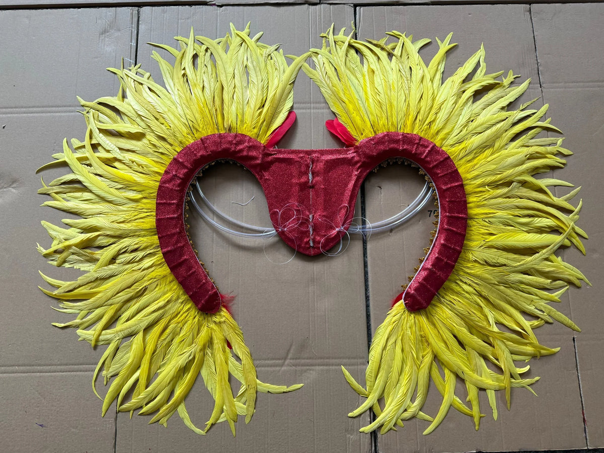 Two-Tone Feather Wing Backpiece Stage Costume Accessory
