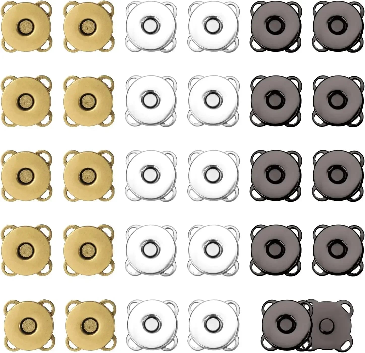 Magnetic Snap Fastener Clasps & Buttons for Bags, Purses & DIY Crafts