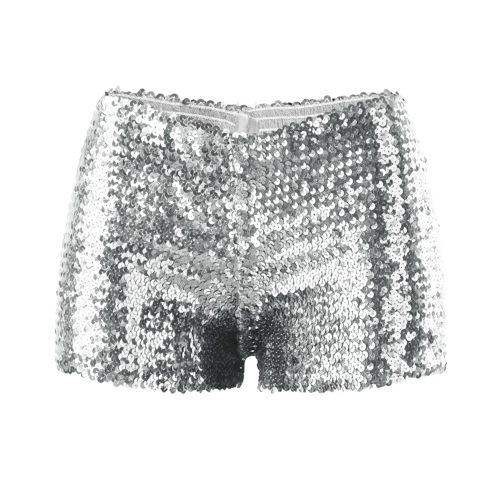 The Stardust Encore Sequin Shorts – High-Waist Performance Hot Pants