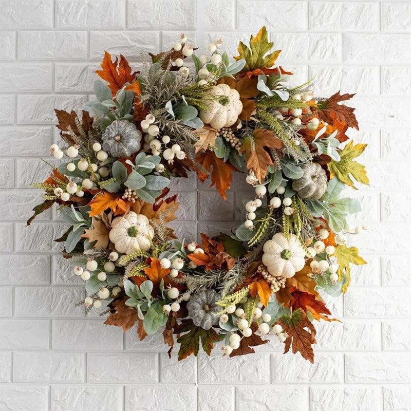 Fall Pumpkin, Berry & Maple Leaf Wreaths