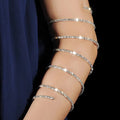 Sparkling Multi-Layer Rhinestone Arm Chain – Stacked Crystal Spiral Cuff & Upper Arm Bangle for Raves, Festivals & Beachwear