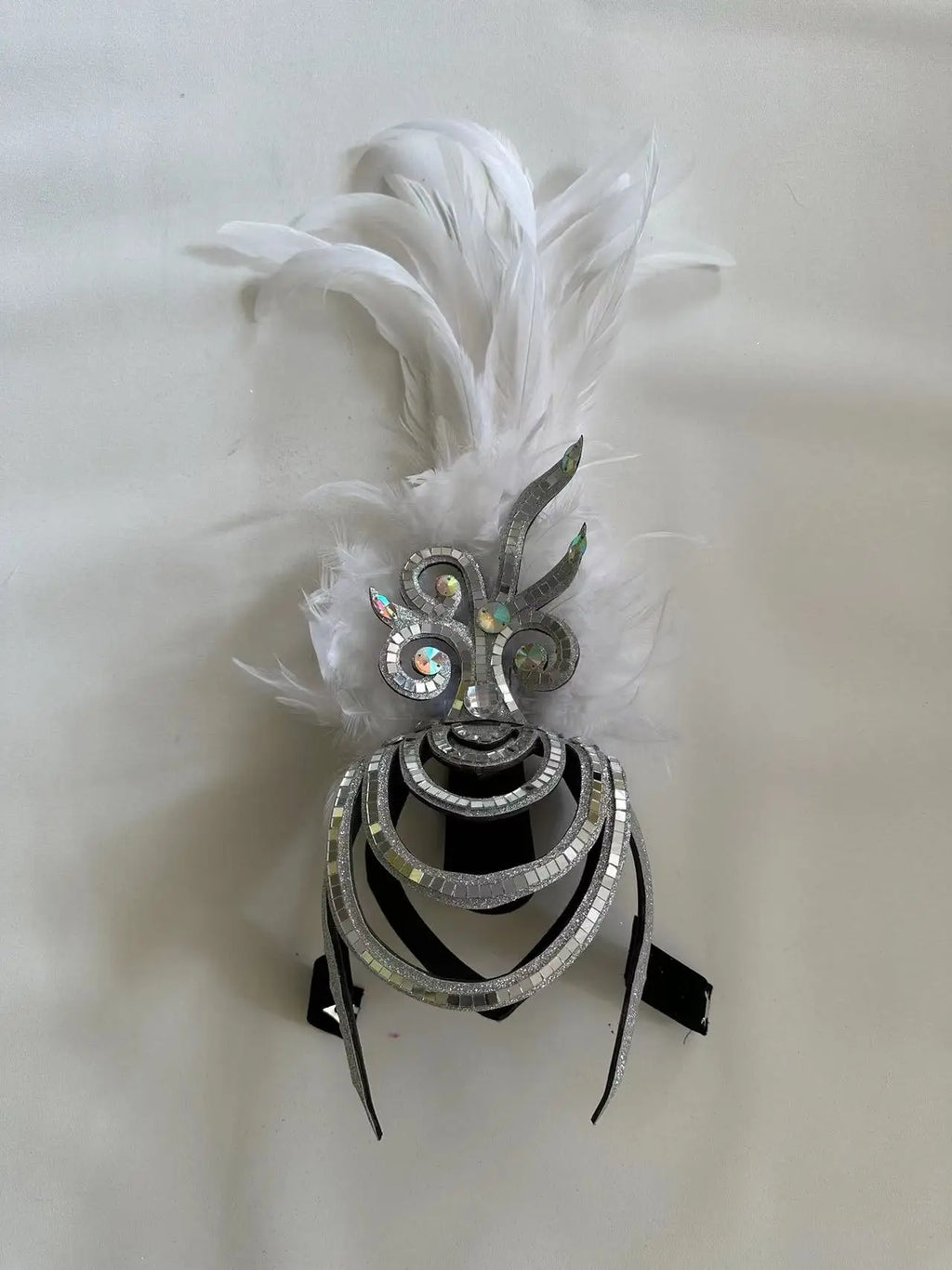 The Stardust Dionysia – Pure White Feather Carnival & Masque Ball Headdress