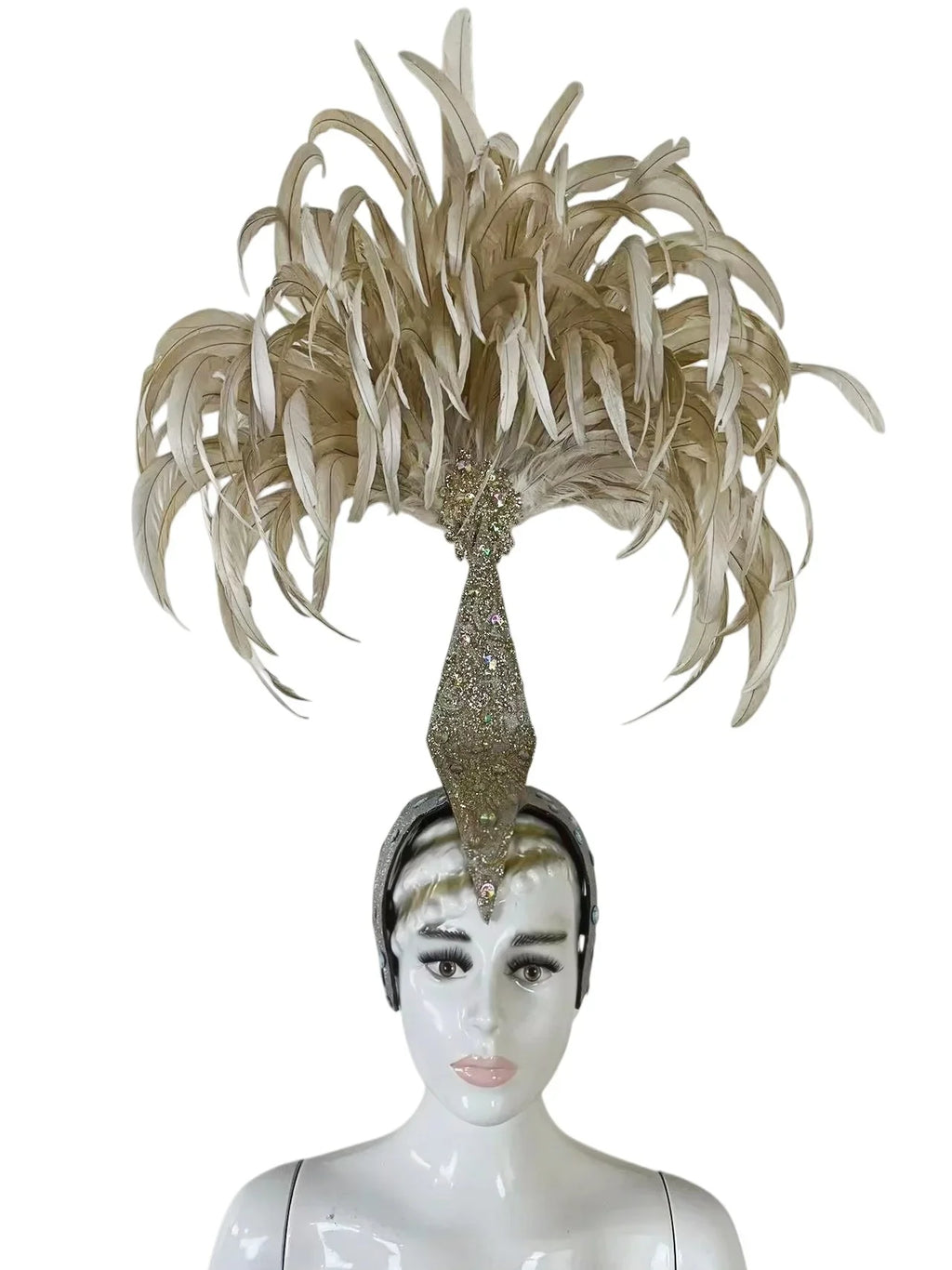 The Stardust Dionysia – Off-White Feather Carnival & Masque Ball Headdress
