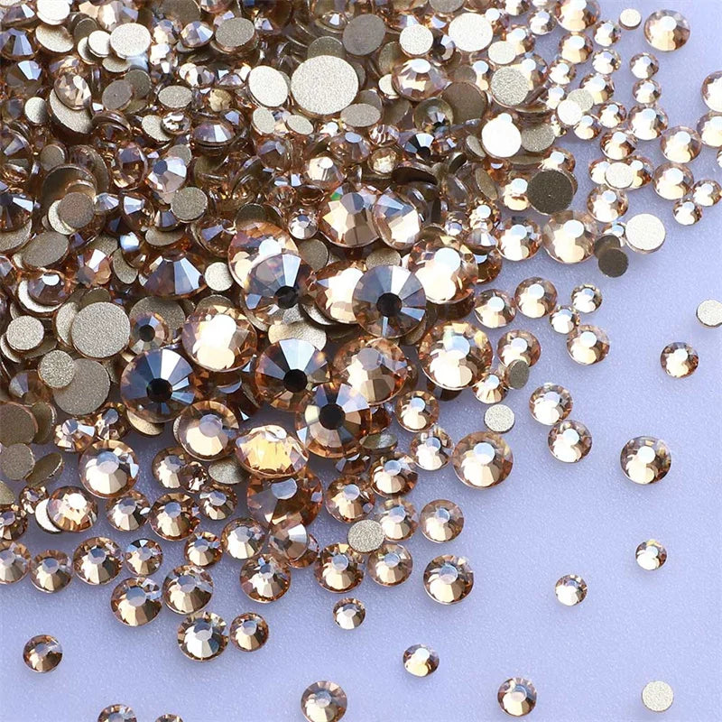 SS3-SS30 Yellow Series Non-Hotfix Glass Flat Back Rhinestones