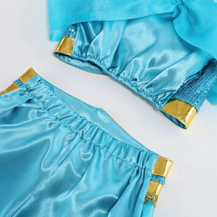 Kids Jasmine Princess Costume Dress – Aladdin Magic Lamp Outfit