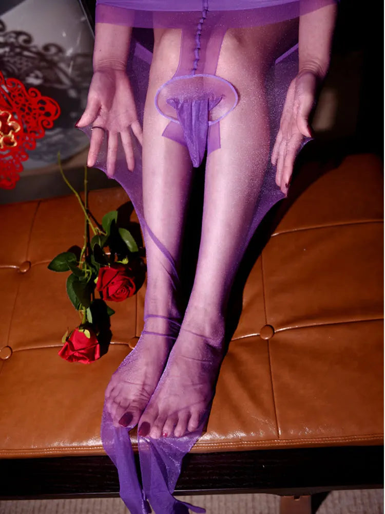 Oil Glossy Sheer High-Stretch Pantyhose Tights Satin Smooth Hosiery