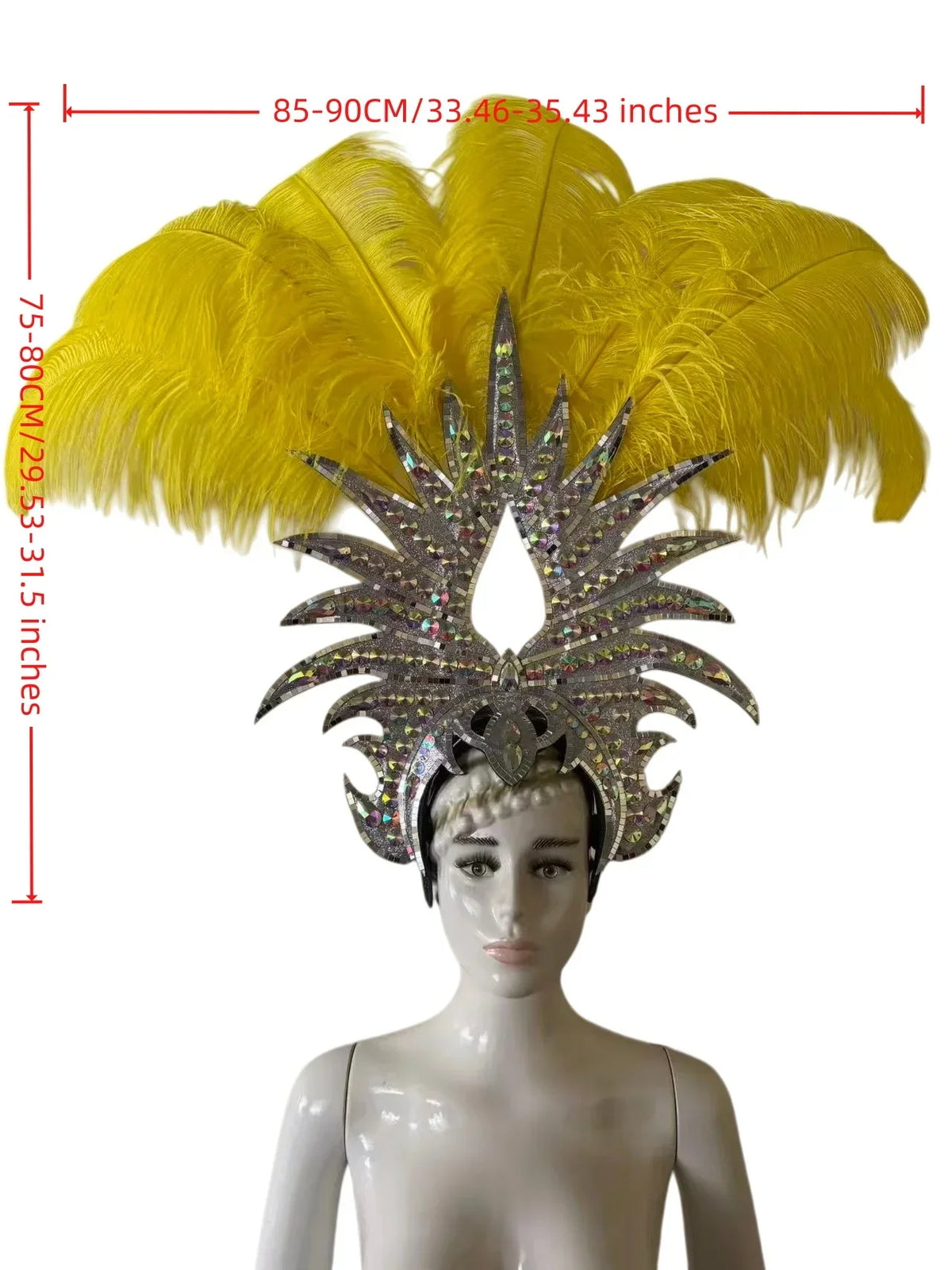 The Stardust Majestic Feather Crown – Carnival & Cabaret Stage Headdress
