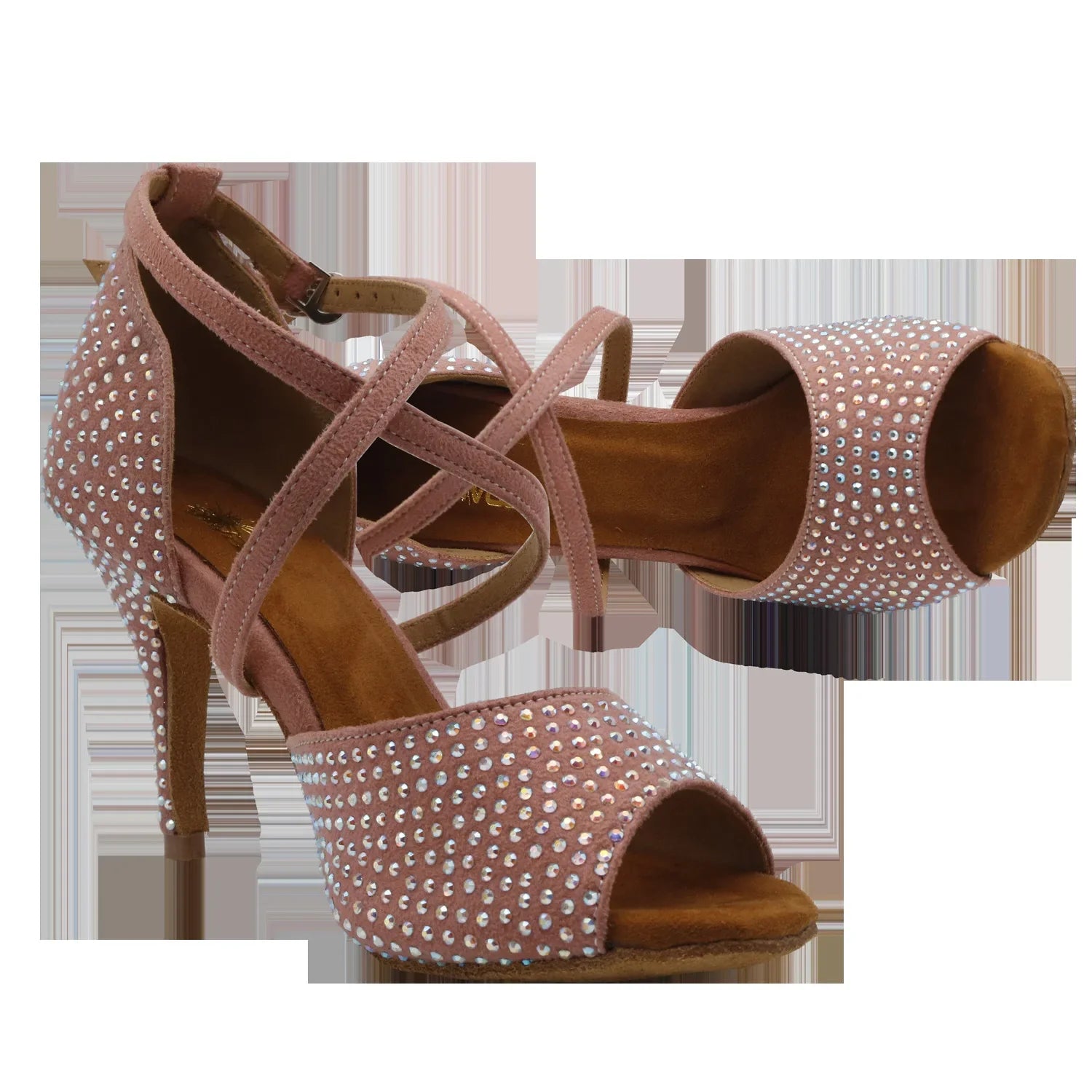 The Stardust Blush Latin Dance Heel – Pink Strappy Performance Sandal