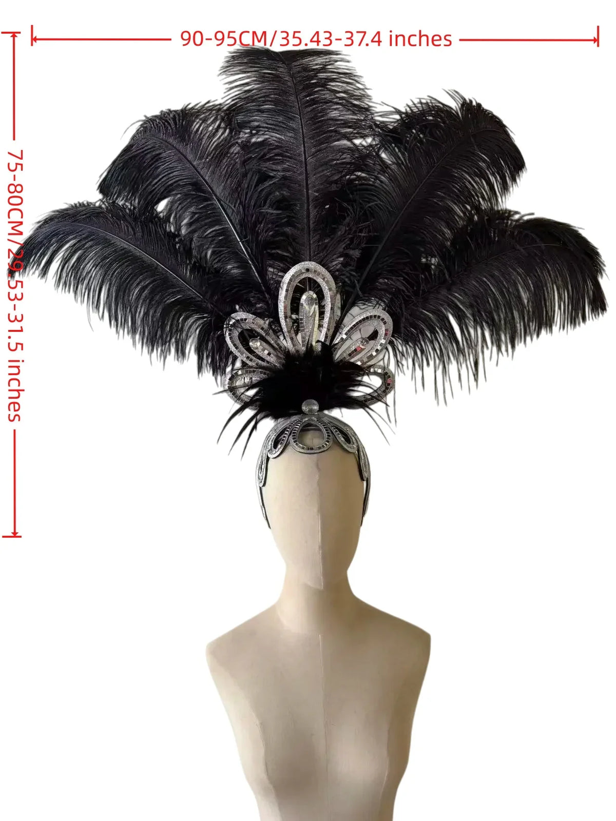 The Stardust Empress – Deluxe Feathered Samba & Carnival Crown