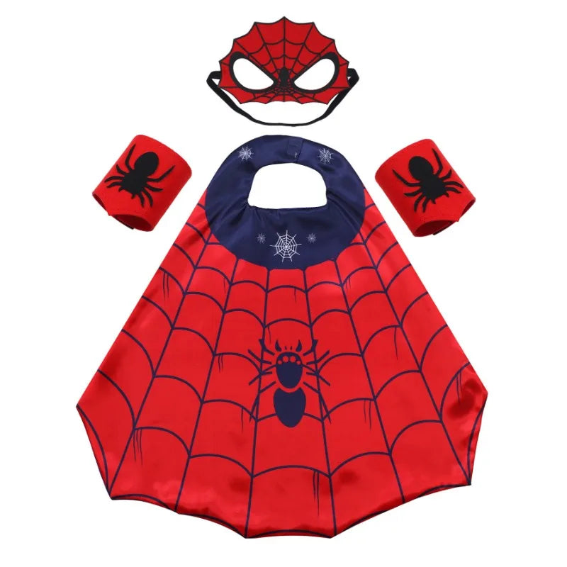 Kids Spider Superhero Cape & Mask Costume Set