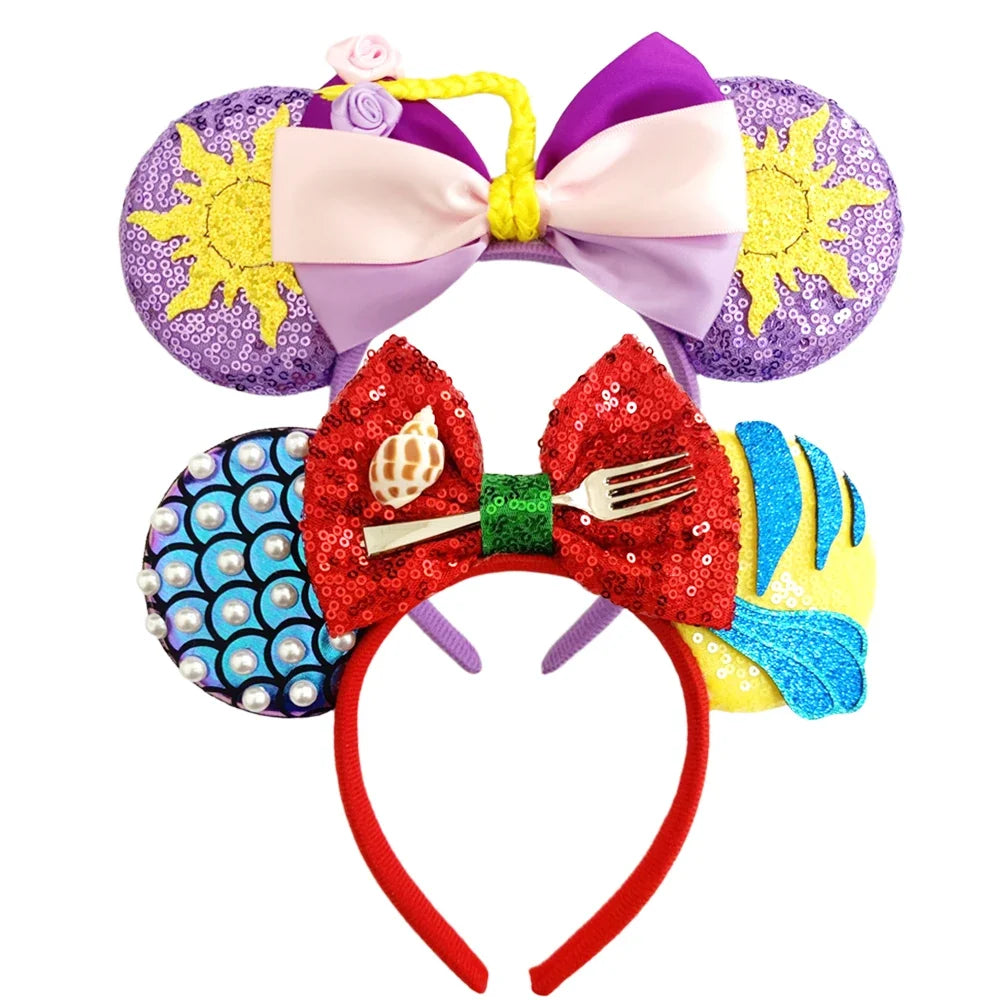 Mouse Ears Sequin Bow Cosplay Headband for Women & Adults