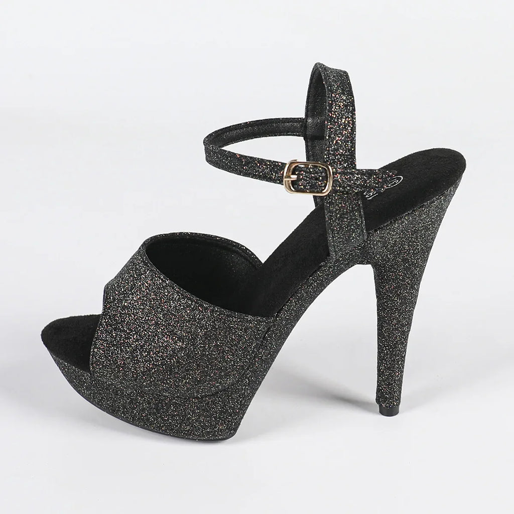 The Stardust Velvet Siren Stiletto – Luxury 13cm Platform Sandal