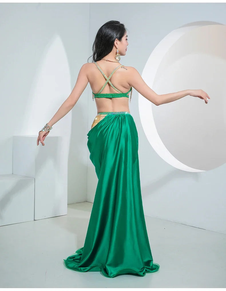 The Stardust Oasis 4-Piece Ensemble – Luxury Belly Dance Performance Suit