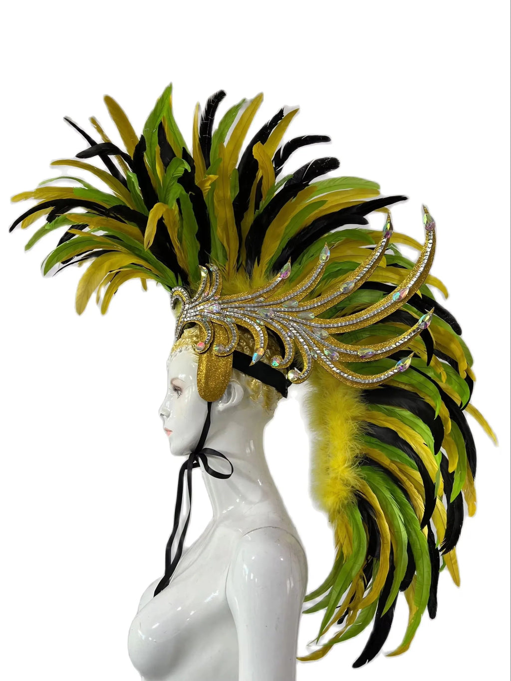 The Stardust Dynasty – Majestic Velvet & Feather Samba Masquerade Crown