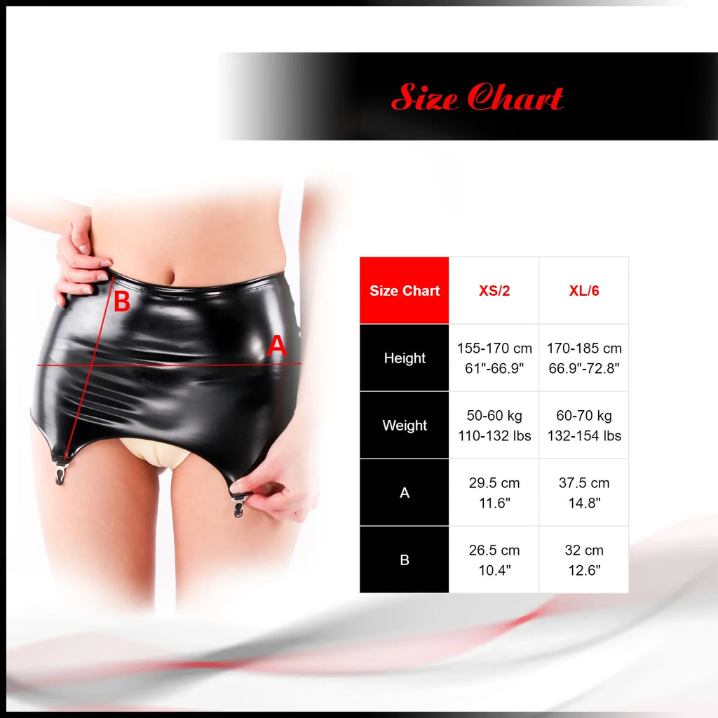 High-Waist Patent Leather Garter Belt High-Gloss Liquid Elastic Suspender Belt