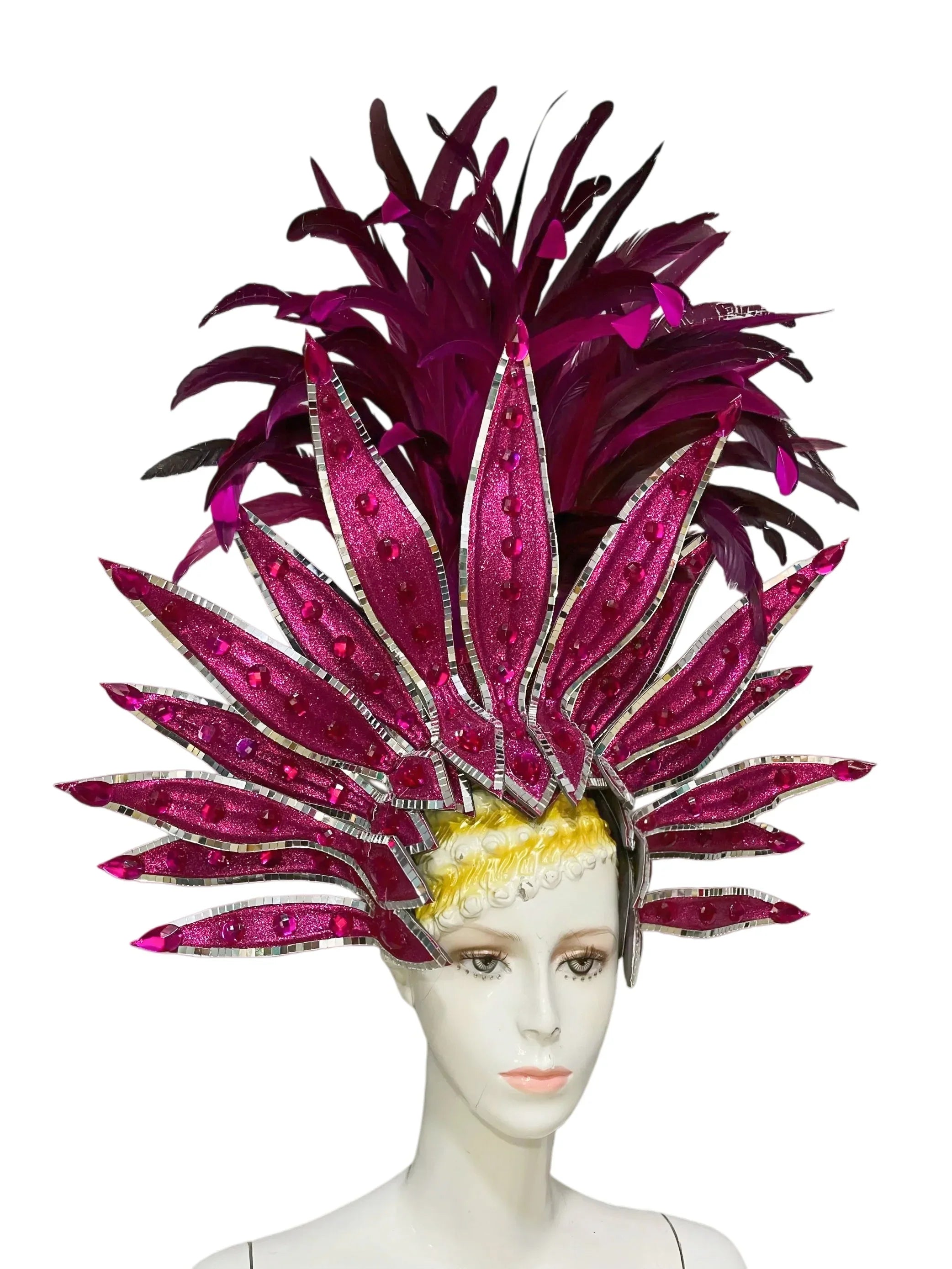The Stardust Dionysia – Elegant Feathered Samba Carnival & Masquerade Headdress