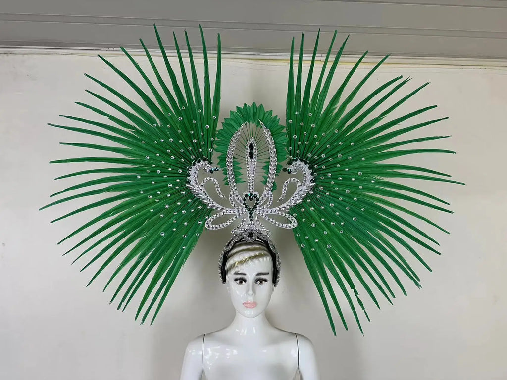 The Stardust Tropicana Samba Crown – Feather & Rhinestone Stage Headdress
