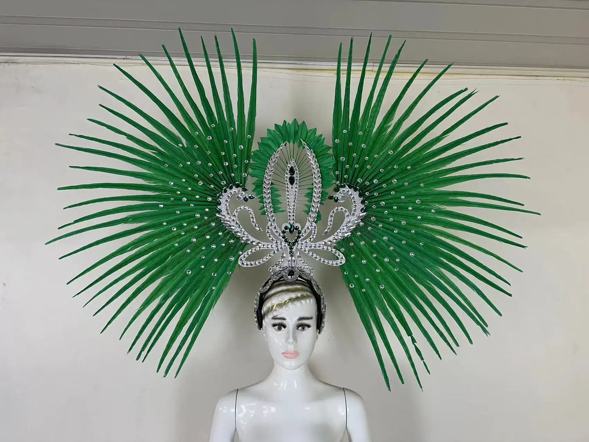 The Stardust Tropicana Samba Crown – Feather & Rhinestone Stage Headdress