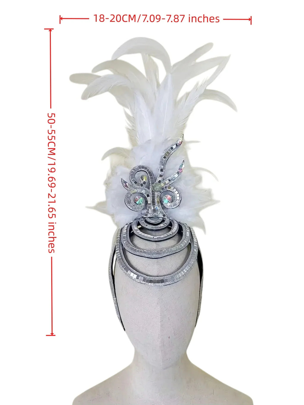 The Stardust Wings of Radiance – Deluxe Feathered Samba & Carnival Crown