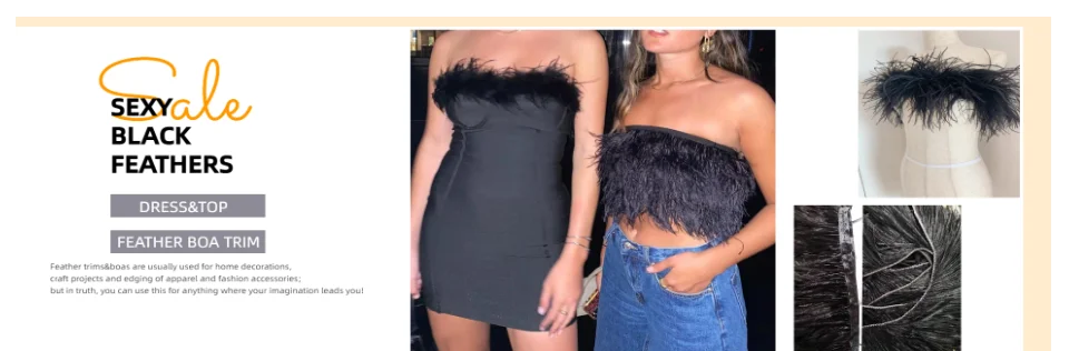 Fluffy Marabou Turkey Feather Boa (2 Meters)