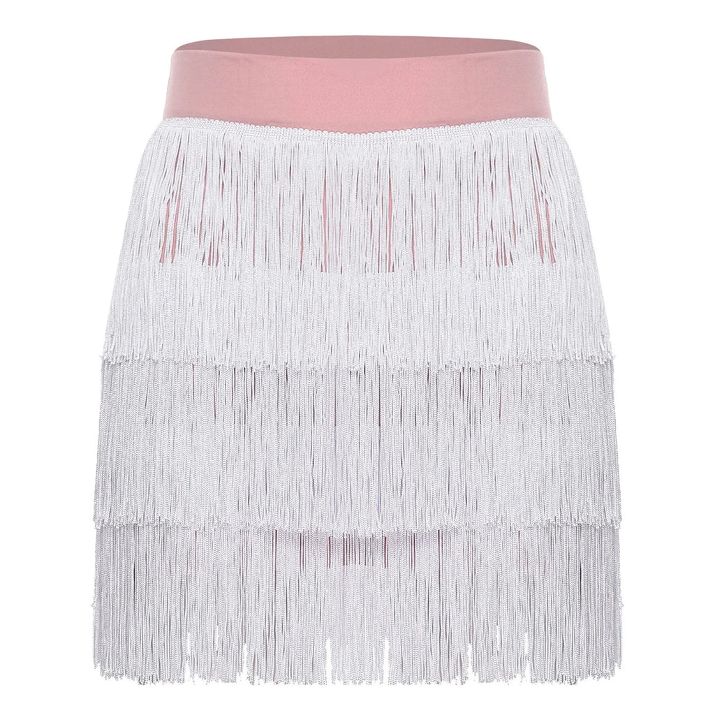 The Stardust Havana Fringe Skirt – High-Waist Tiered Tassel Performance Skirt