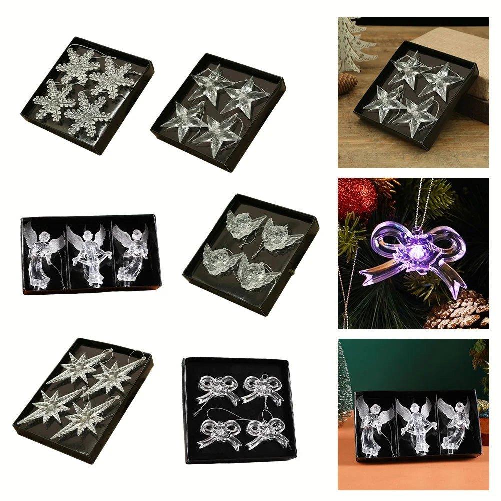 Clear Crystal-Look Christmas Hanging Ornaments