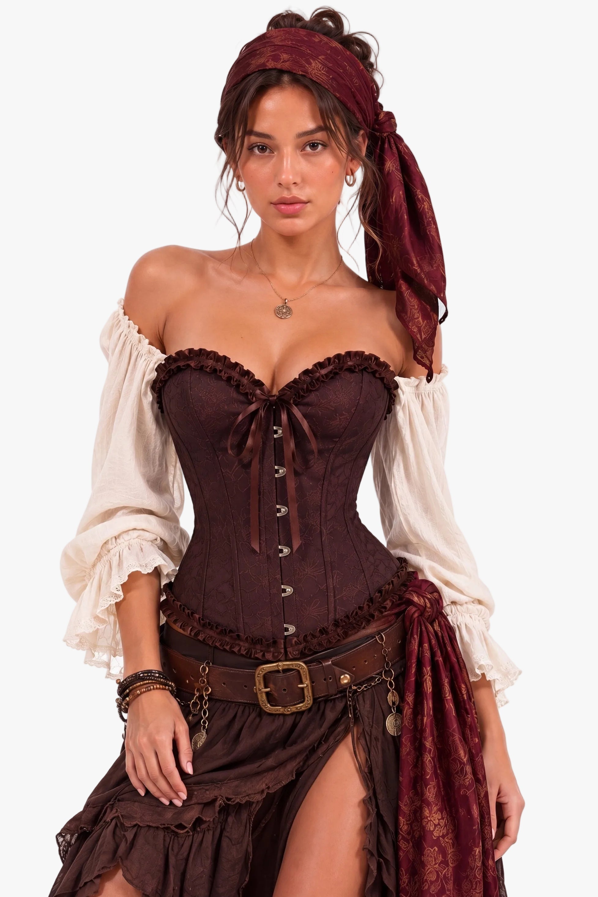 Saddle Rose Brown Corset