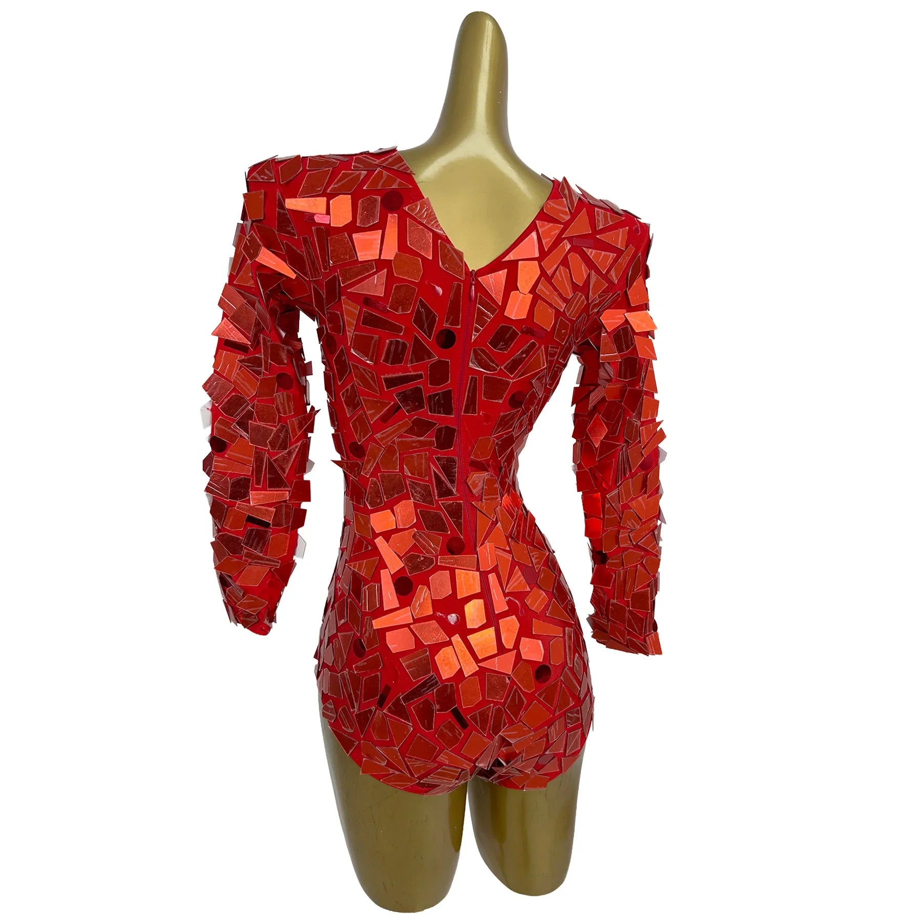 Sparkling Sequin Hollow-Out Bodysuit & Gogo Dance Performance Romper