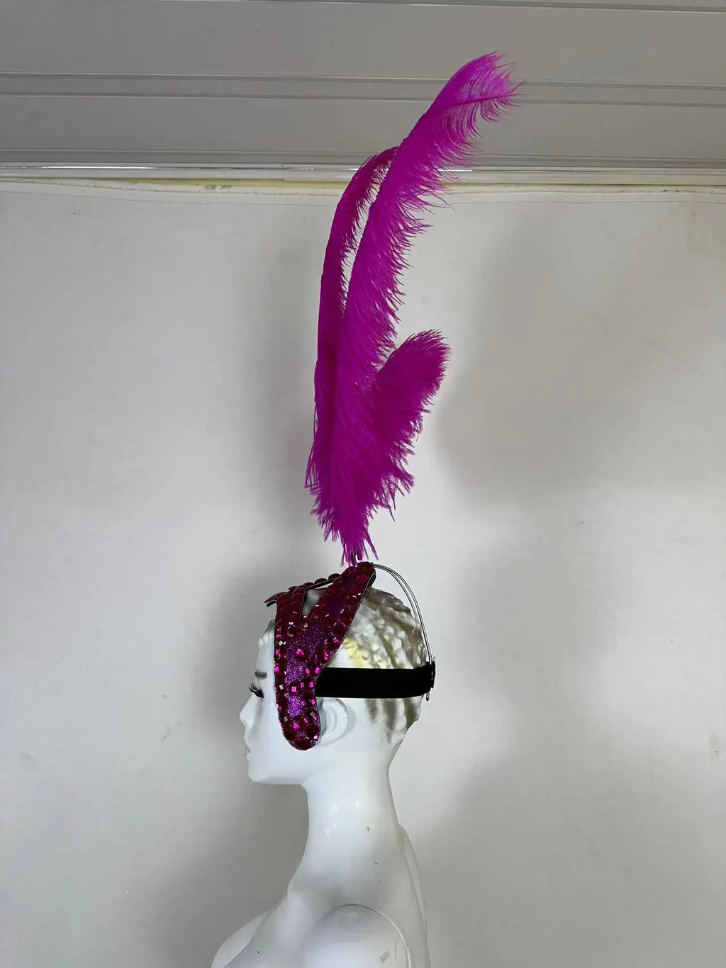 The Stardust Azure Sovereign – Royal Blue Feather Samba Carnival Headdress