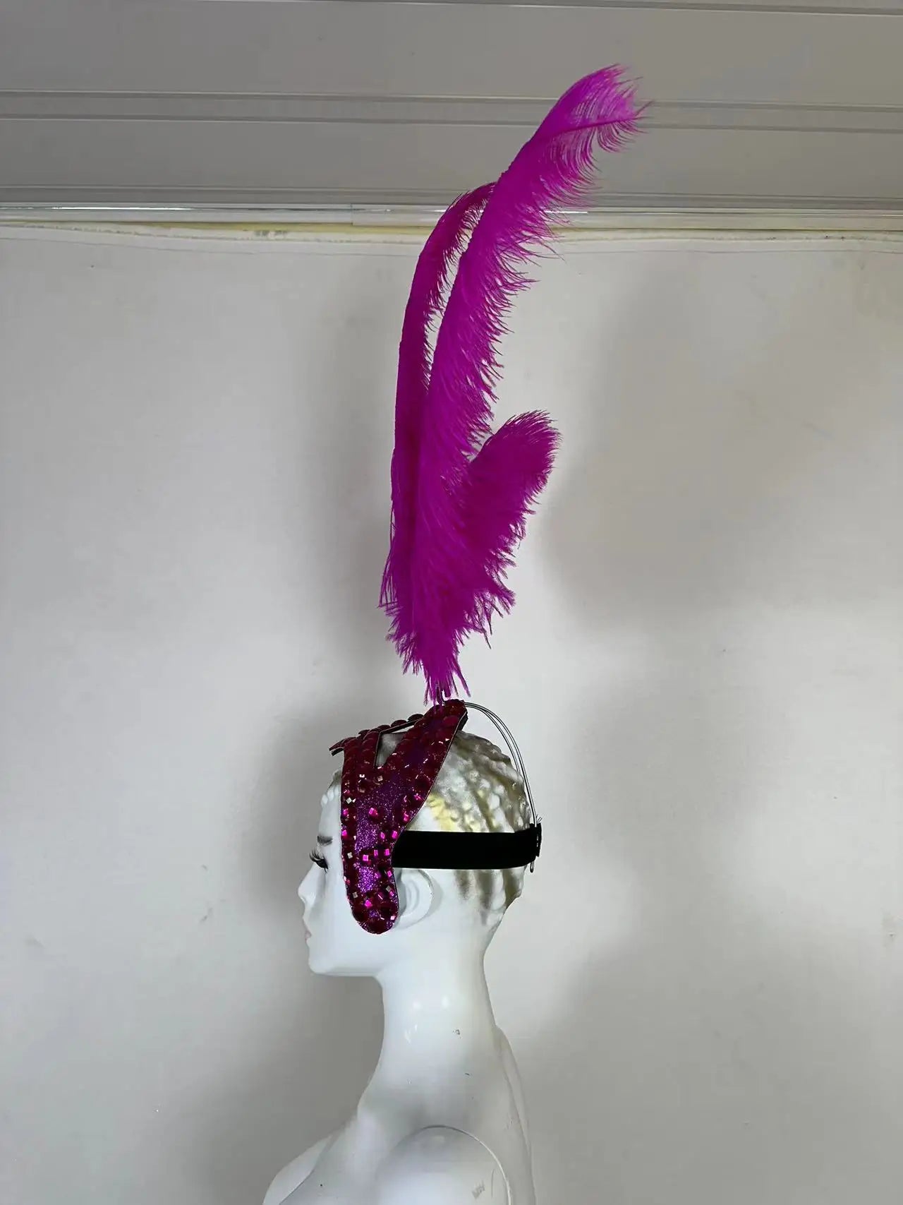 The Stardust Azure Sovereign – Royal Blue Feather Samba Carnival Headdress