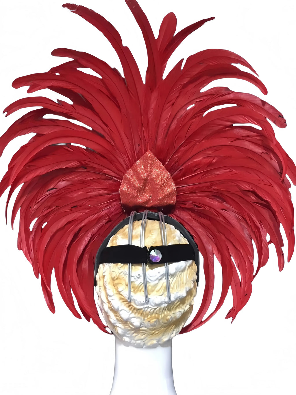 Feather headdress samba costume carnival halloween party bar performance hat makeup dance wings parade